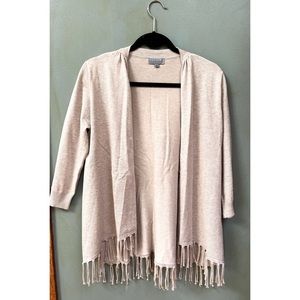 Cream and tasseled Joseph A cardigan. Size: Medium
